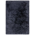 Dark gray shaggy rug on a white background