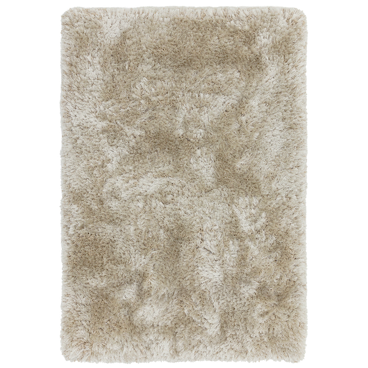 Beige shaggy rug on a white background