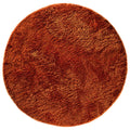 Asiatic Plush Rust Round round rug styled in a living room