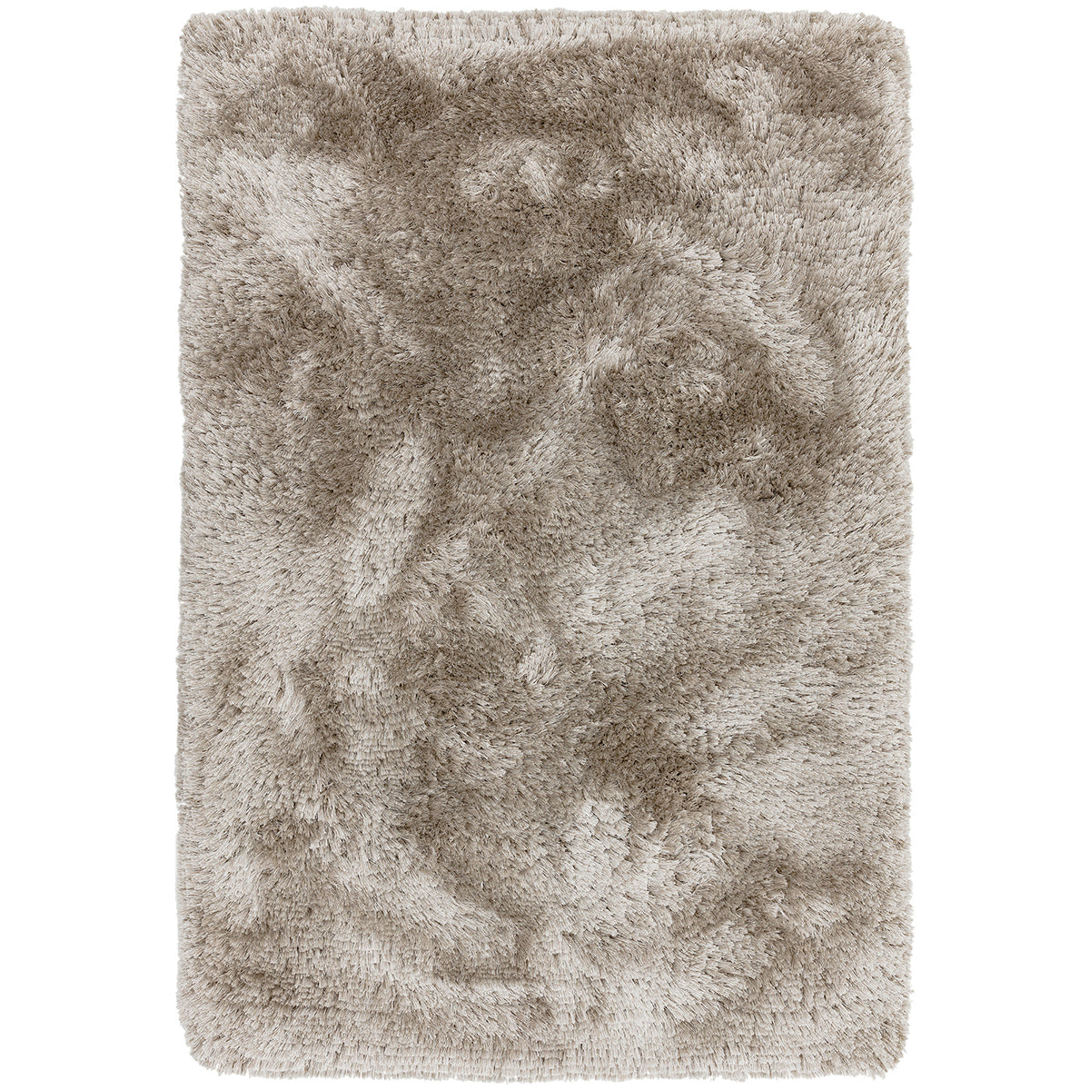 Beige shaggy rug on a white background