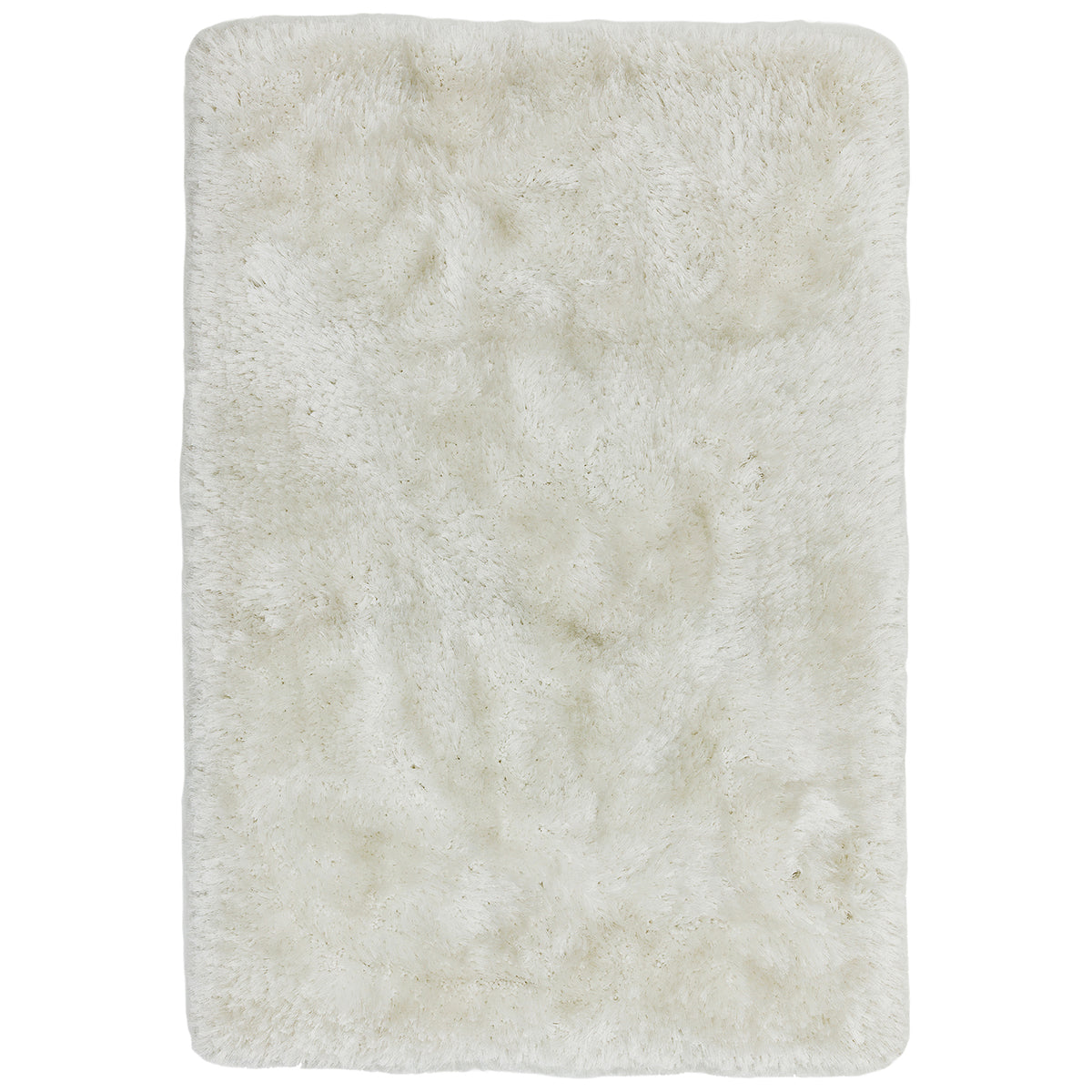 White fluffy rug on a white background