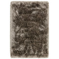 Asiatic Plush Zinc Designer Rug featuring plush shaggy texture in zinc grey, charcoal and taupe on grey background, plush pile synthetic blend