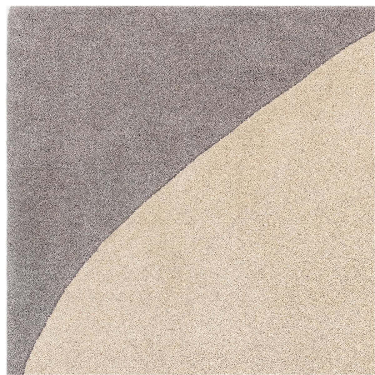 Asiatic Reef 25 Mid Century Teal rug featuring diagonal colour-block pattern in teal/grey and cream on beige background, hand-tufted wool