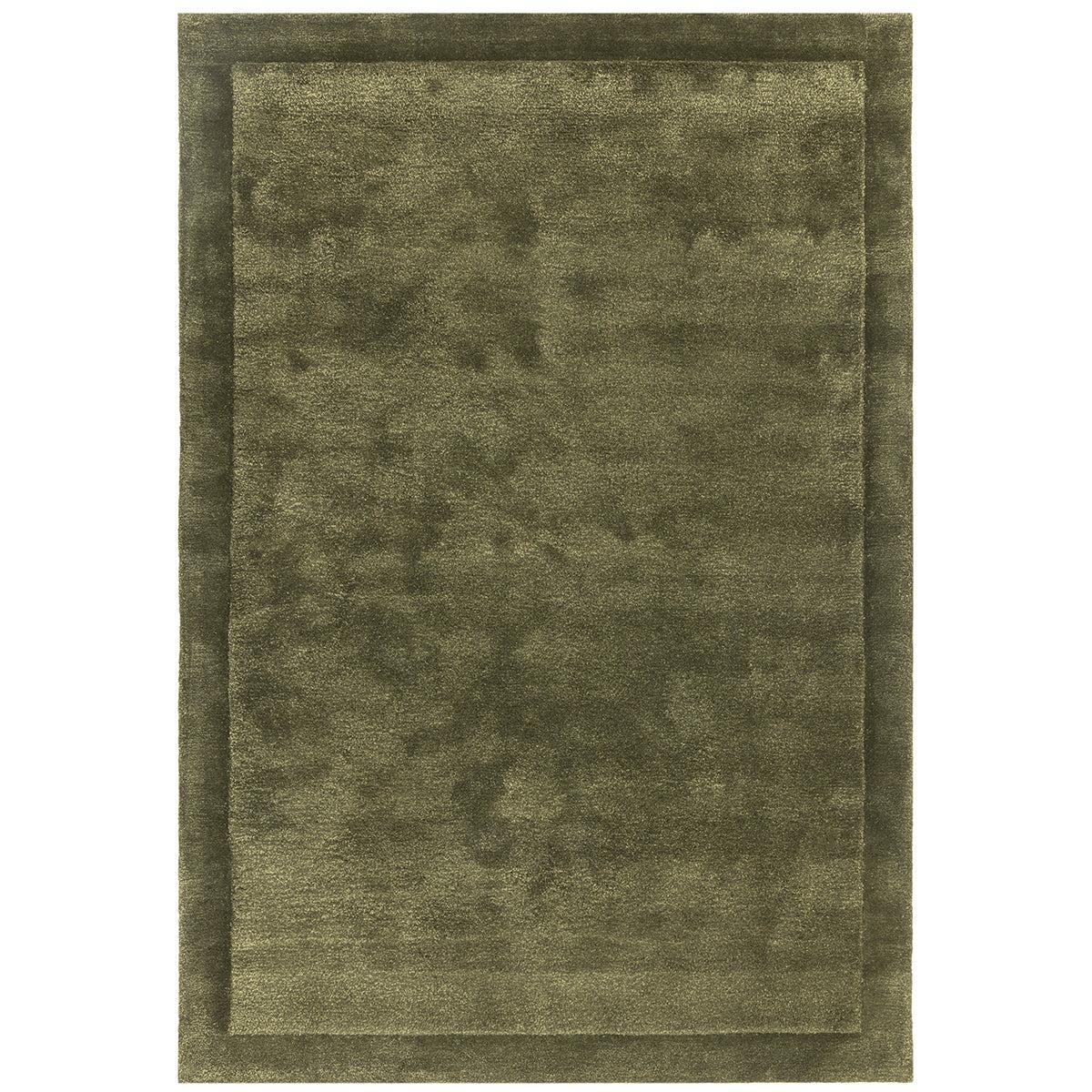 Green area rug on a white background