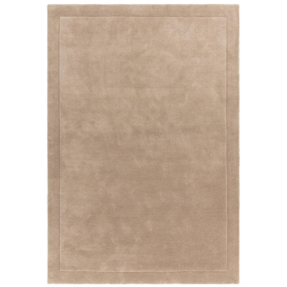 Beige rug with a border on a white background