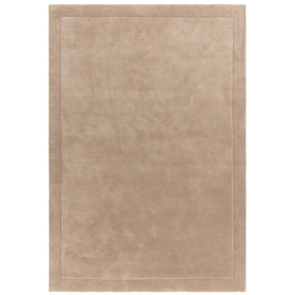 Beige rug with a border on a white background