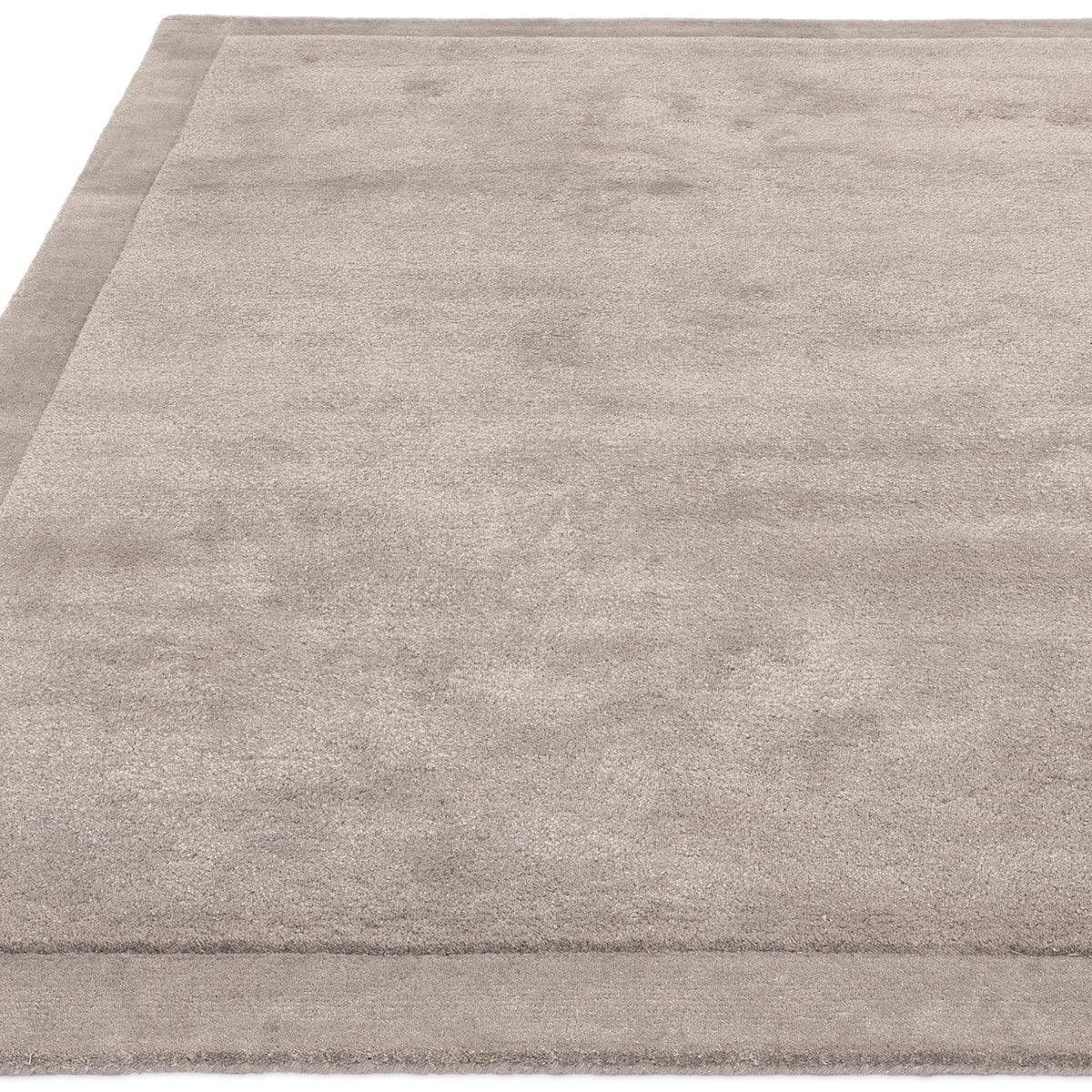 Asiatic Rise Silver Designer Rug featuring subtle textured pattern in silver-grey on white background, machine-made