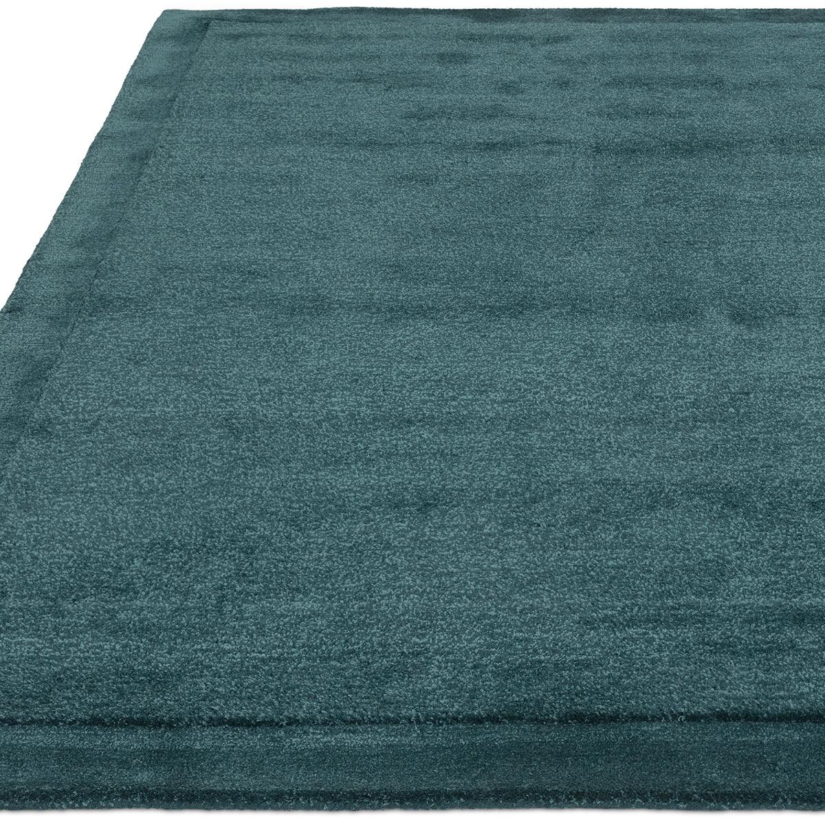 Asiatic Rise Teal Designer Rug featuring solid teal texture in teal and sea‑green on deep teal background, hand-tufted wool