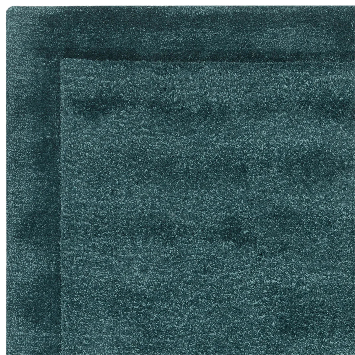 Asiatic Rise Teal Designer Rug featuring solid textured pattern in teal and sea-teal on teal background, hand-tufted wool