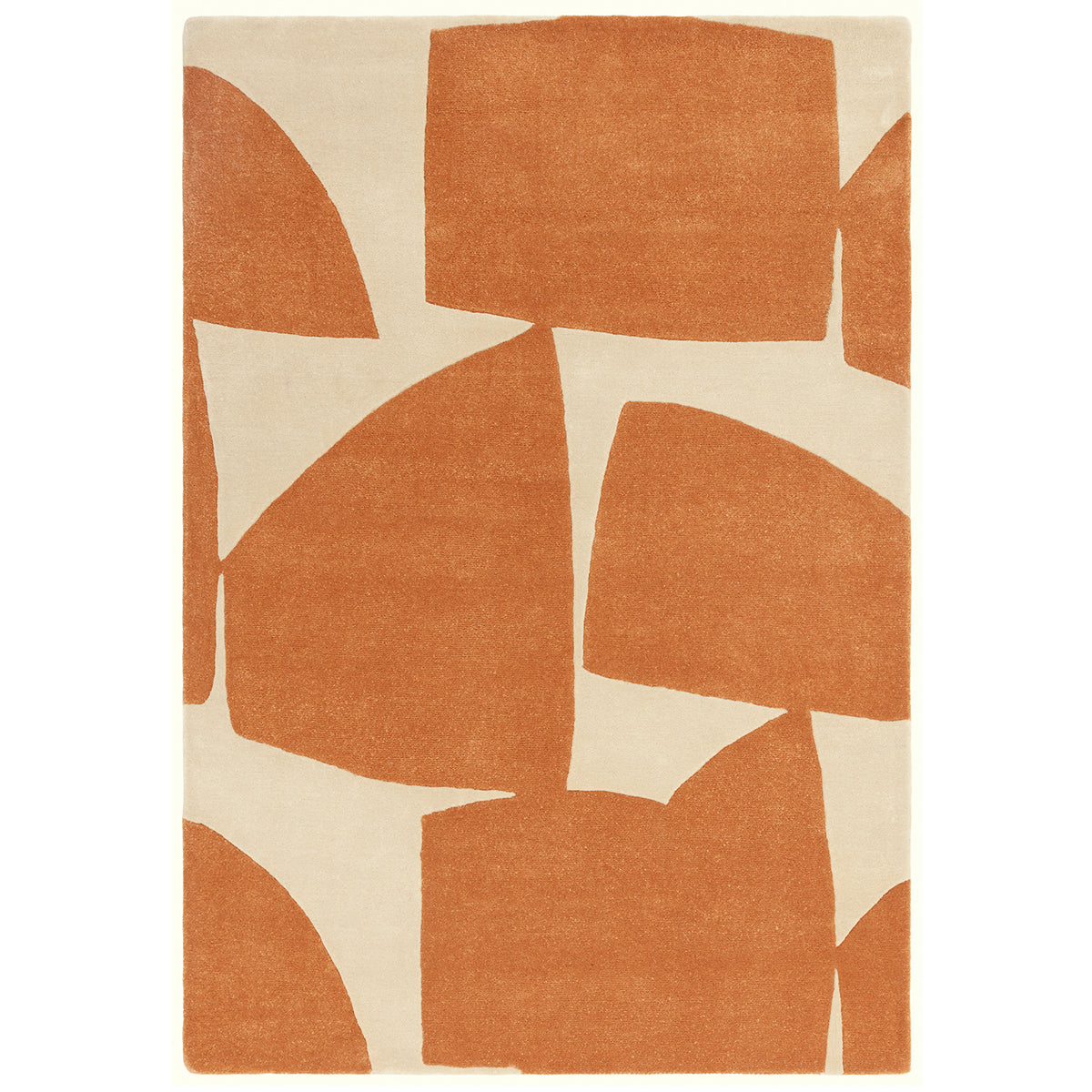 Rust-colored abstract pattern on a beige background