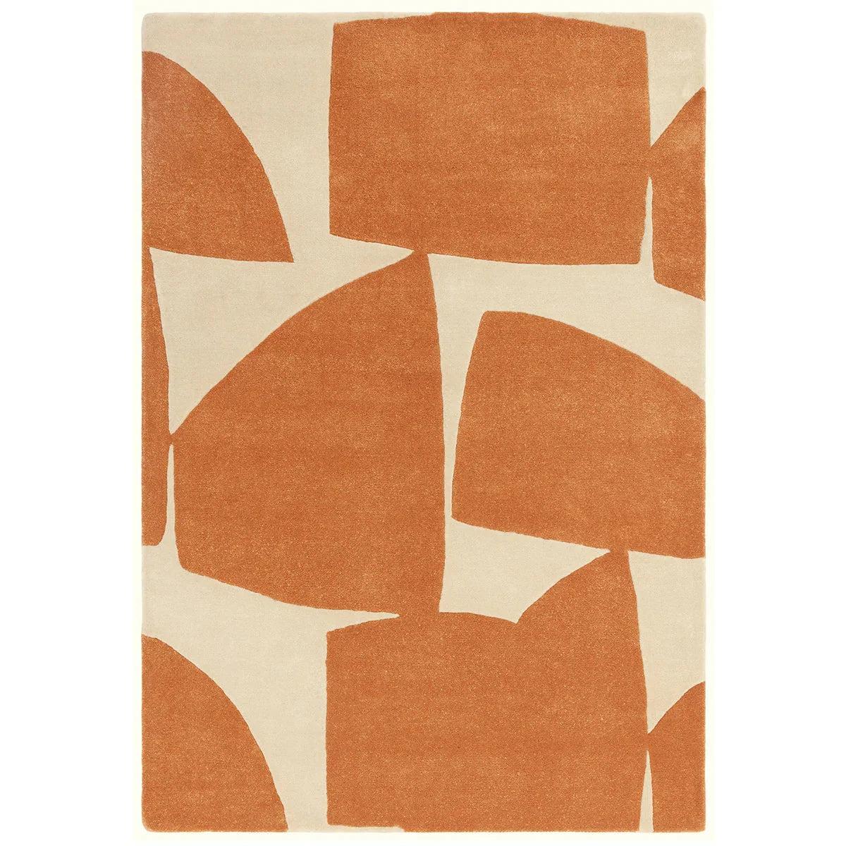 Rust-colored abstract pattern on a beige background