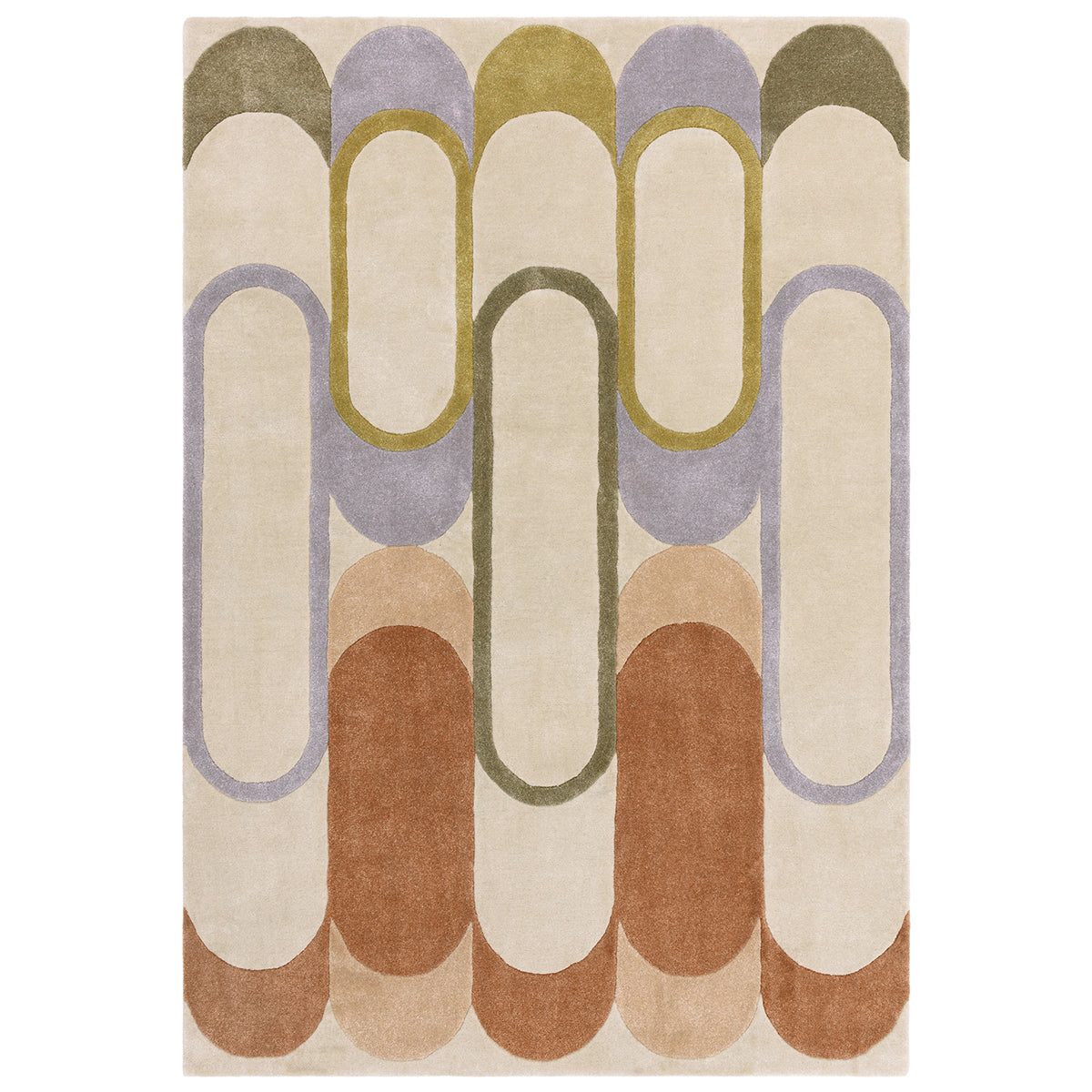 Rug with geometric pattern on a beige background
