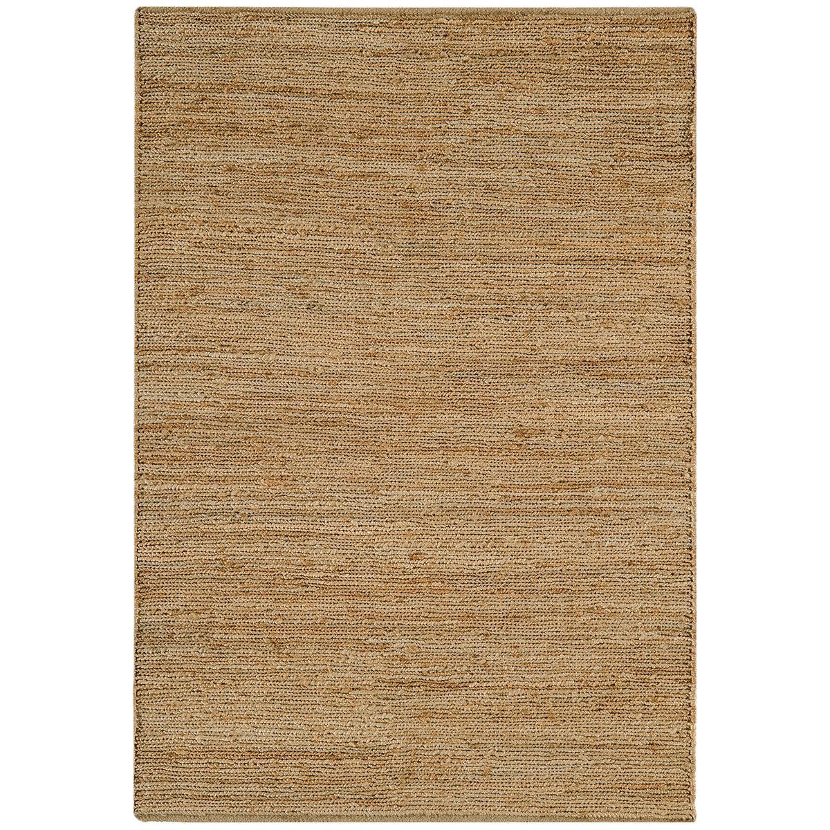 Beige woven rug on a white background