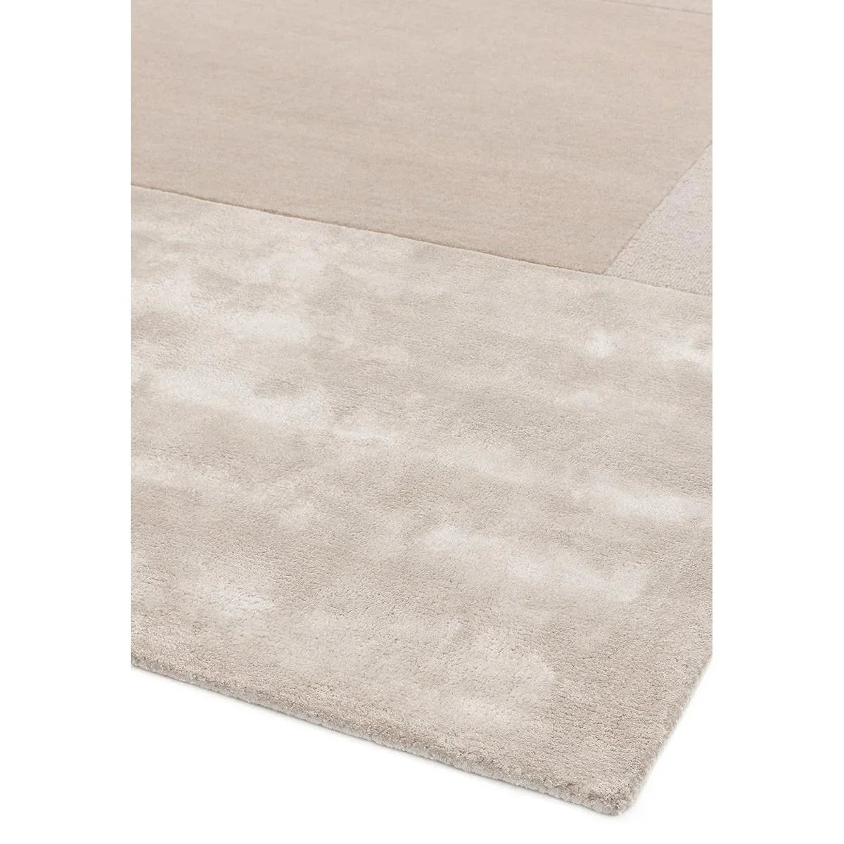 Asiatic Tate Ivory Designer Rug featuring subtle tonal block design in ivory and beige on cream background, plush pile