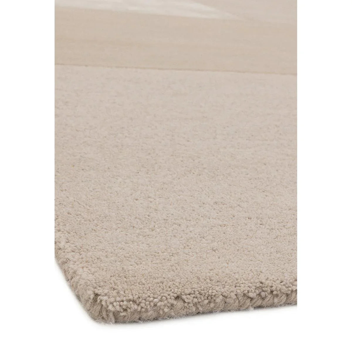 Asiatic Tate Ivory Designer Rug featuring solid cream shaggy border on ivory field, hand-tufted wool