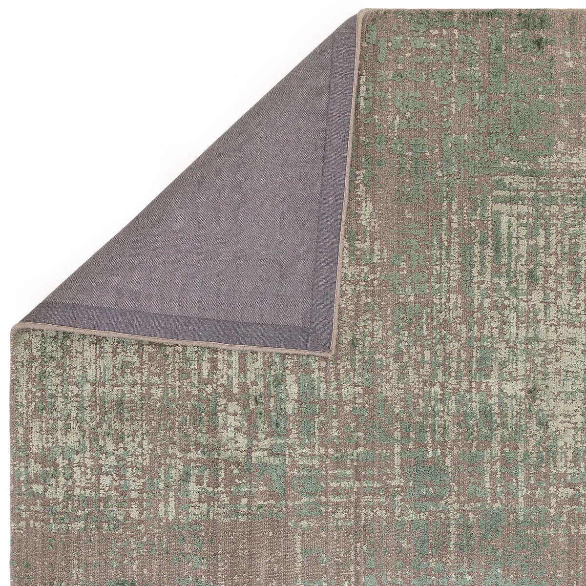 Asiatic Torino Forest Green Rug featuring distressed abstract pattern in forest green, sage and taupe on beige, machine-woven