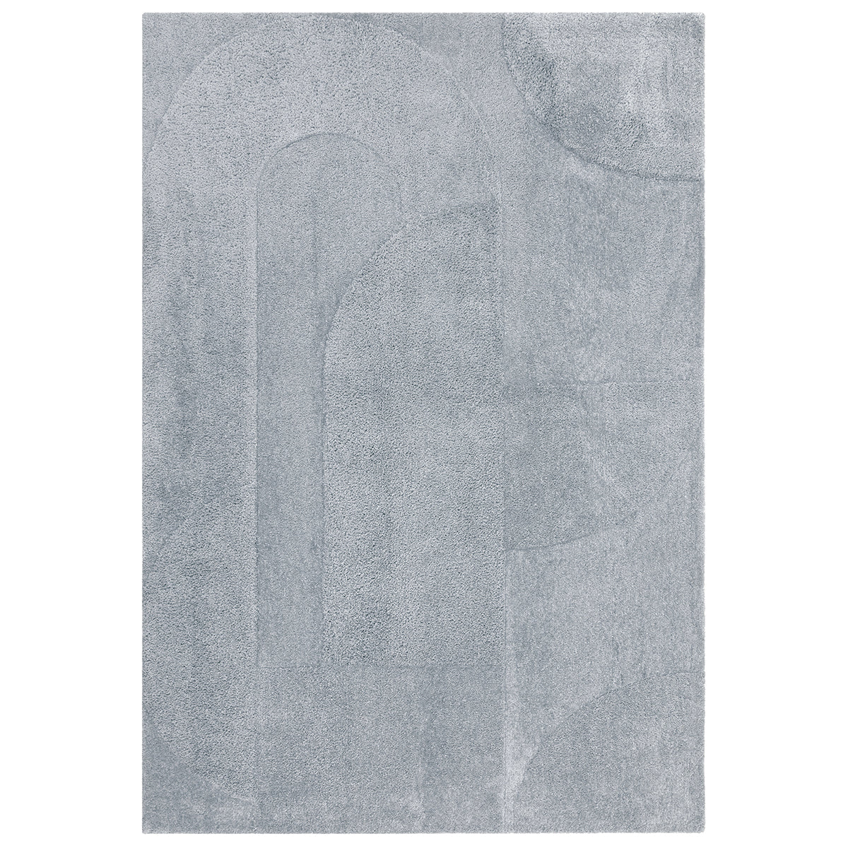 Gray textured rug on a white background