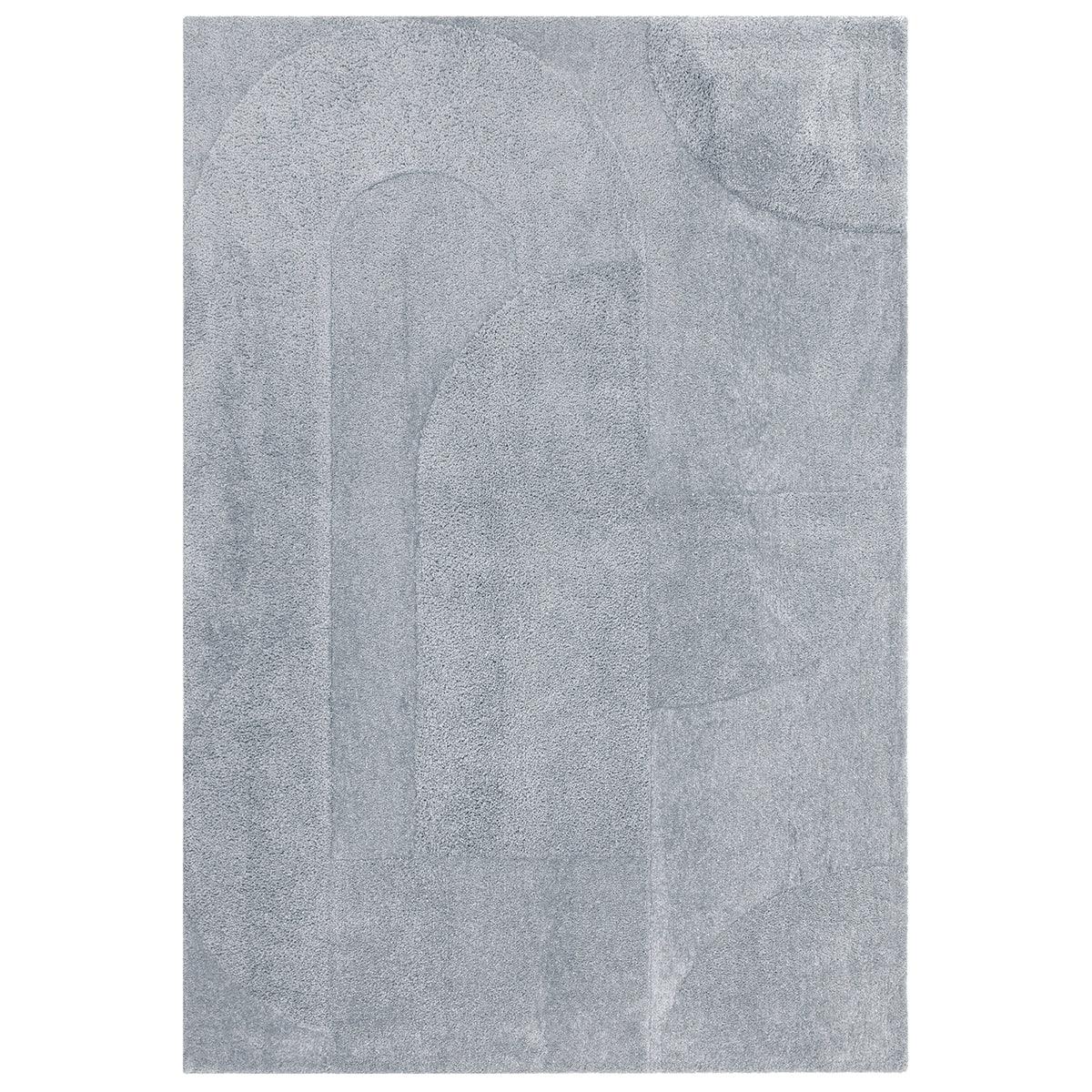 Gray textured rug on a white background