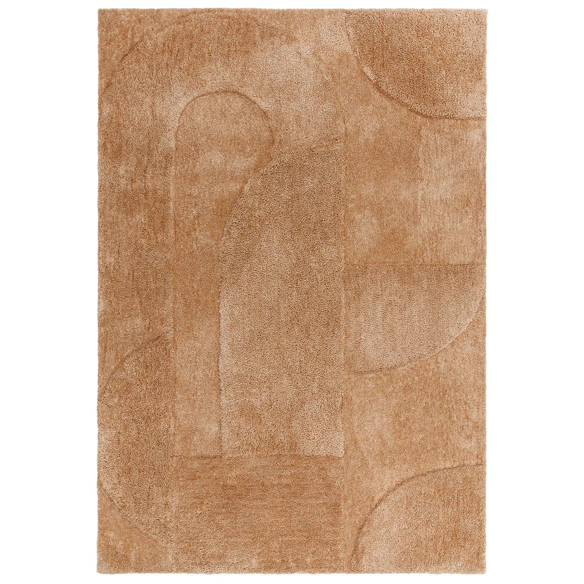 Brown textured area rug on a white background