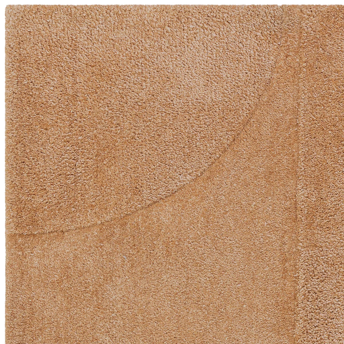 Asiatic Tova Clay Designer Rug featuring textured solid pattern in clay, tan & beige on cream background, hand-tufted wool