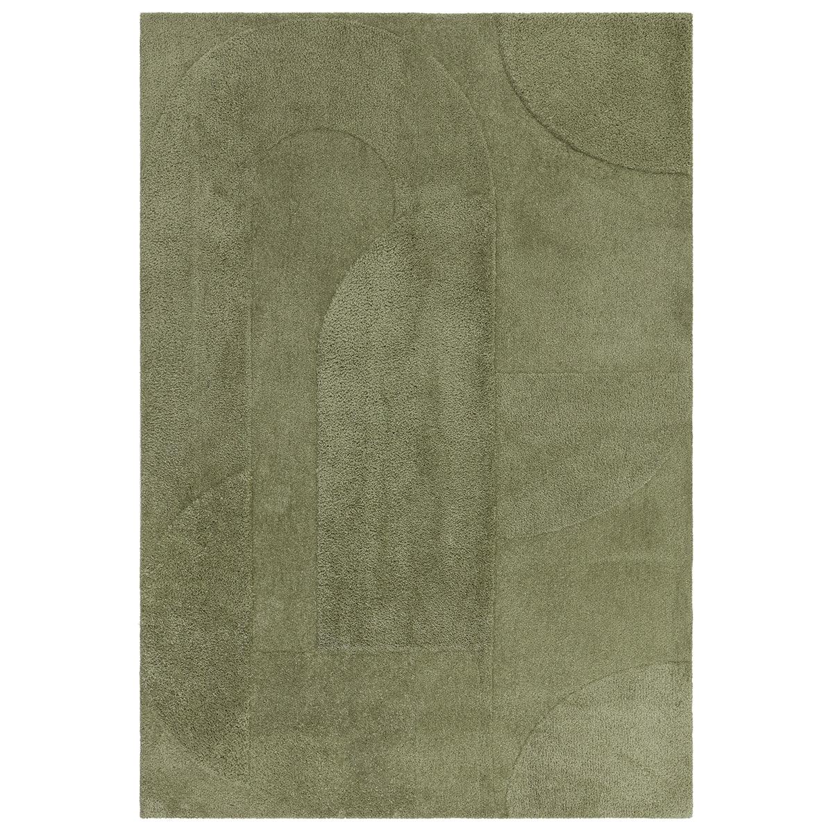 Green textured rug on a white background