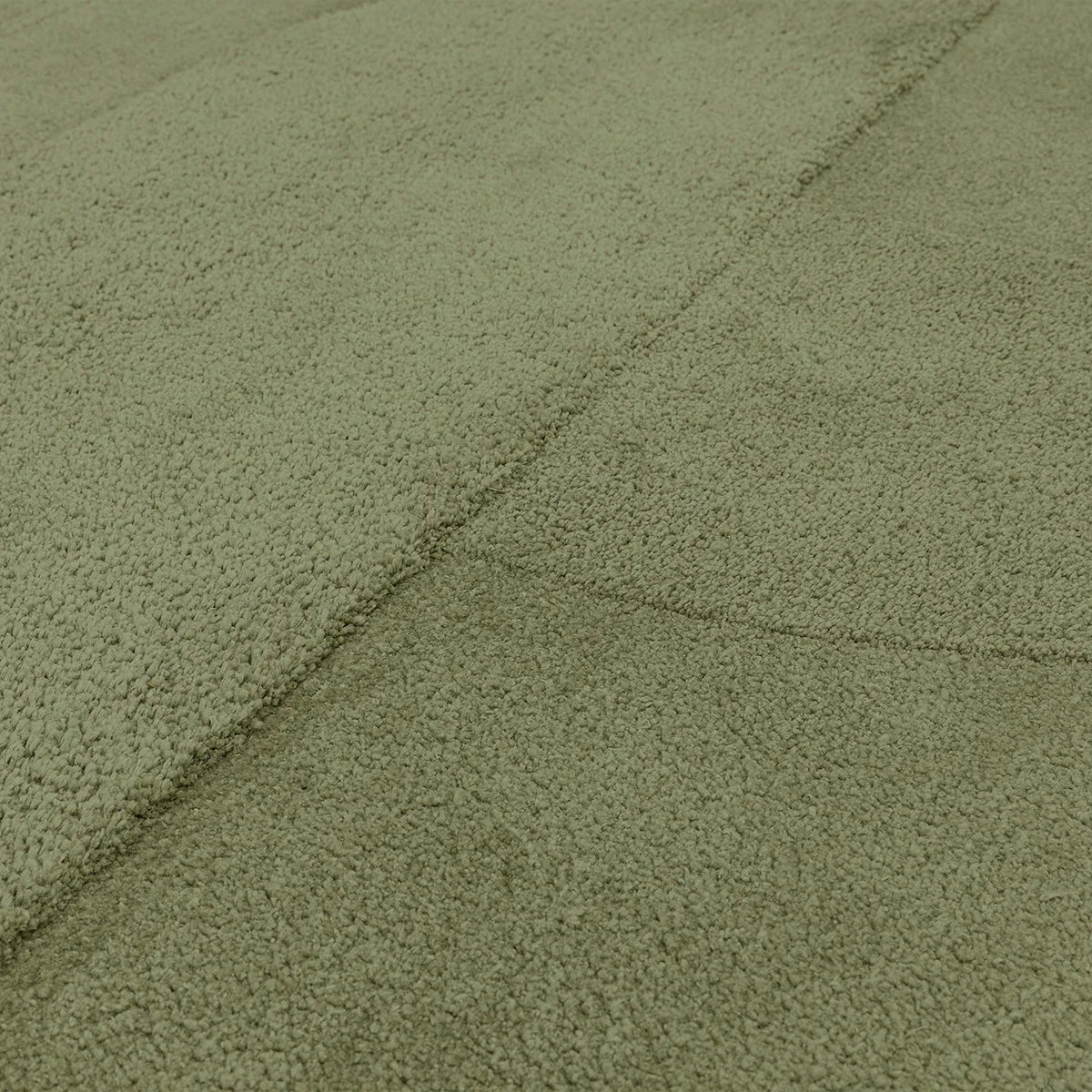 Asiatic Tova Green Designer Rug featuring solid textured pattern in olive green on matching green background, hand-tufted wool