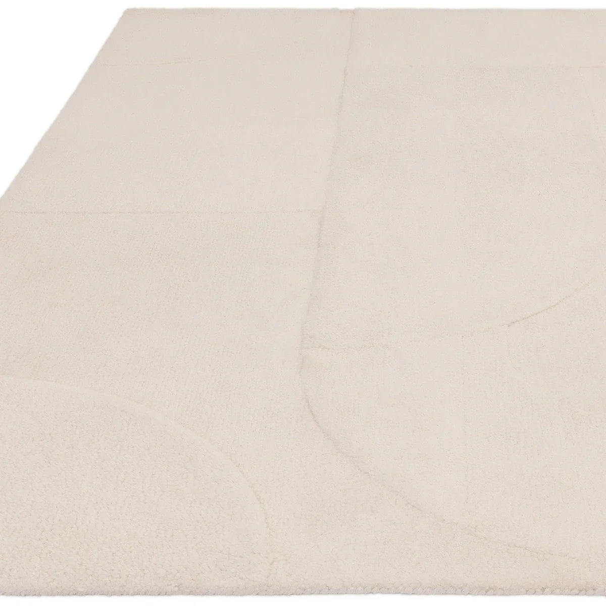 Asiatic Tova Ivory Designer Rug featuring subtle curved pattern in ivory tones on cream background