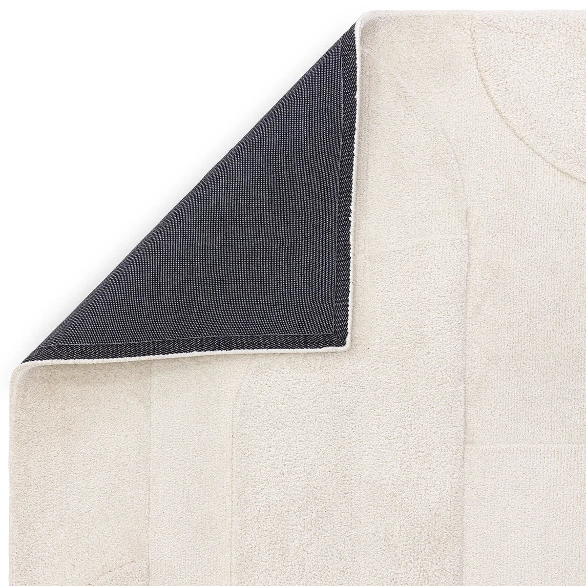 Asiatic Tova Ivory Designer Rug featuring clean contemporary pattern in ivory, cream and navy on ivory background, hand-tufted wool