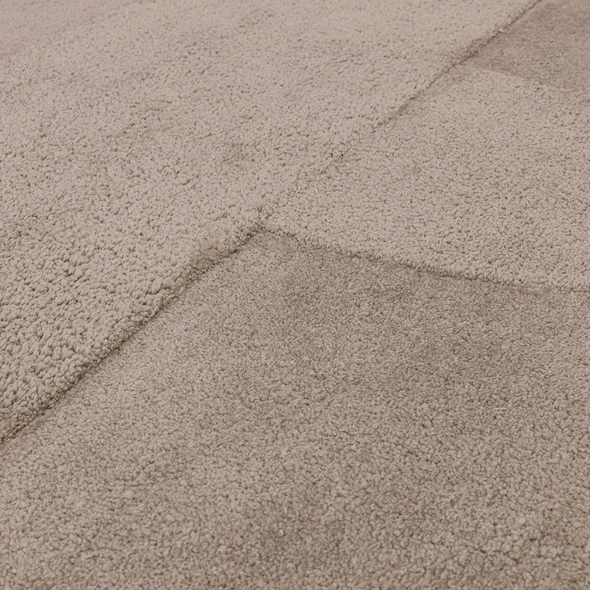 Asiatic Tova Moleskin rug featuring solid colour in warm beige and taupe on neutral beige background, hand-tufted wool