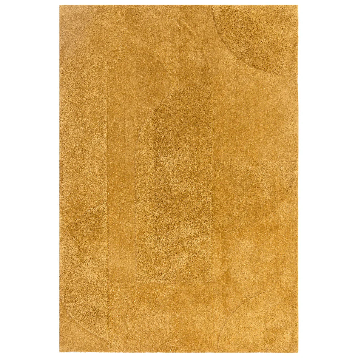Gold-colored rug on a white background