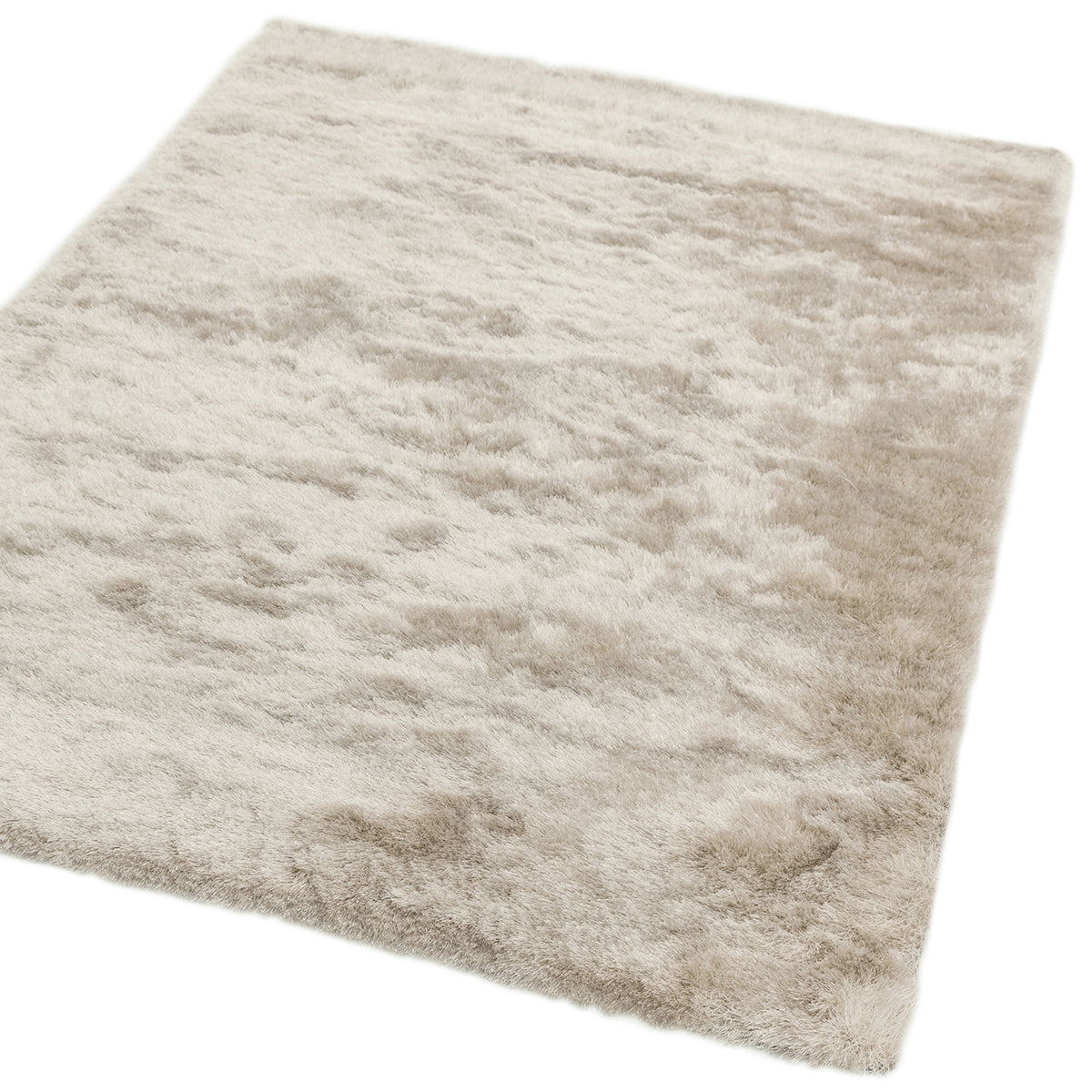 Beige shaggy rug on a white background