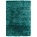 Asiatic Whisper Dark Teal Designer Rug featuring solid shag design in dark teal on white background, shag construction