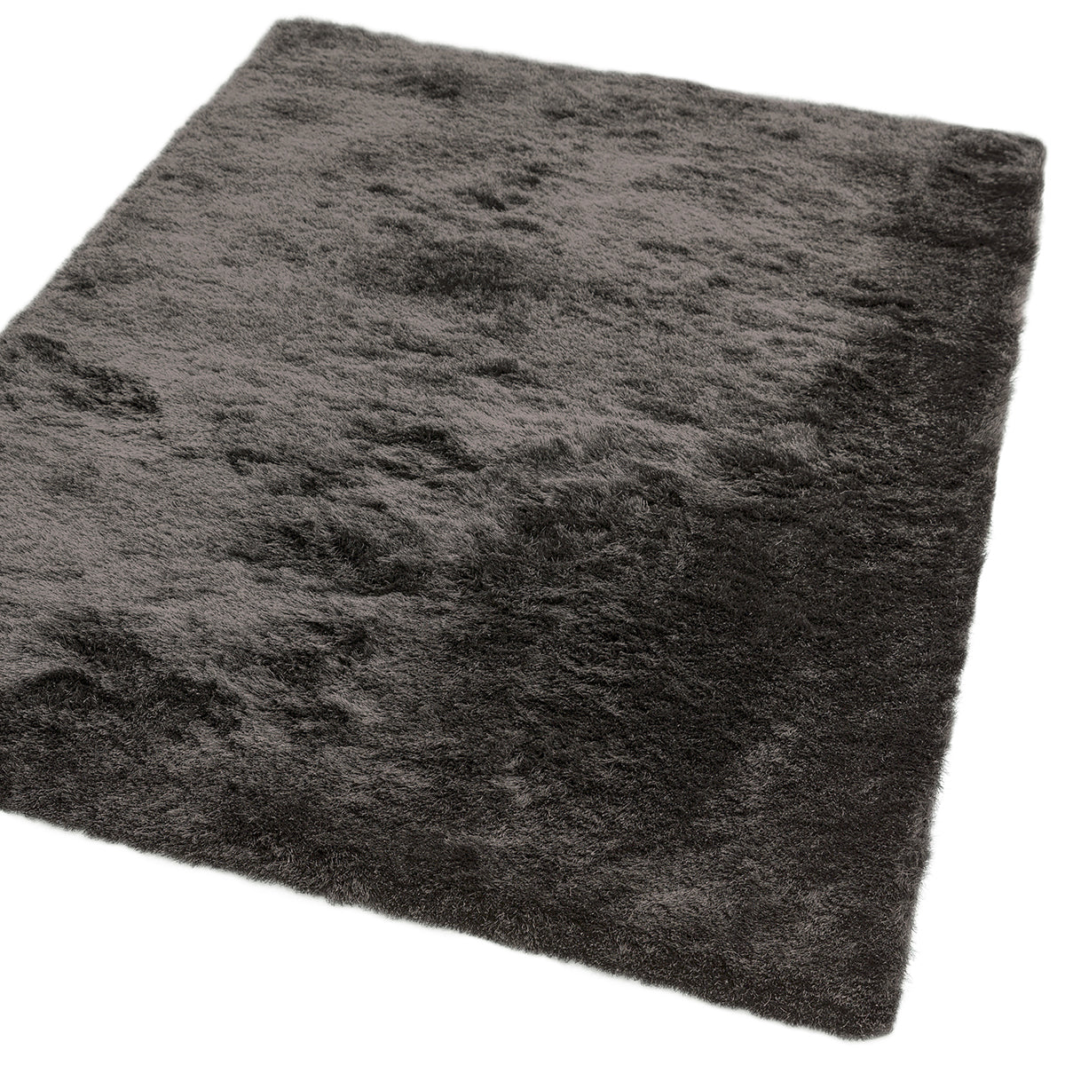 Dark gray textured rug on a white background