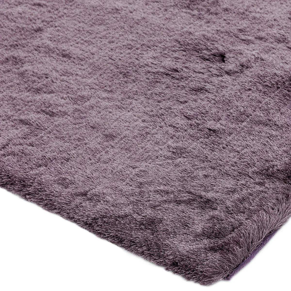 Asiatic Whisper Heather Rug featuring shaggy pattern in heather lilac and mauve on purple background, machine-made polyester