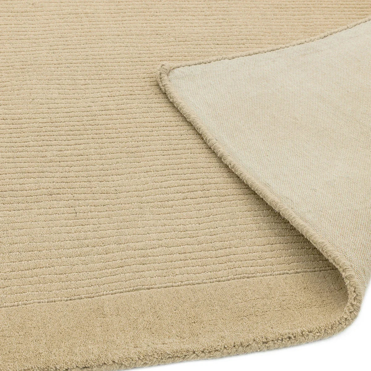 Asiatic York Beige Designer Rug featuring ribbed texture in beige and cream on light beige background, hand-tufted wool