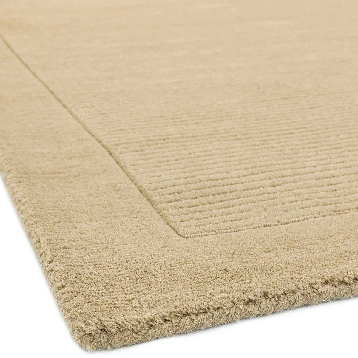 Asiatic York Beige Designer Rug featuring ribbed stripe in beige and cream on warm beige background, machine-made wool blend