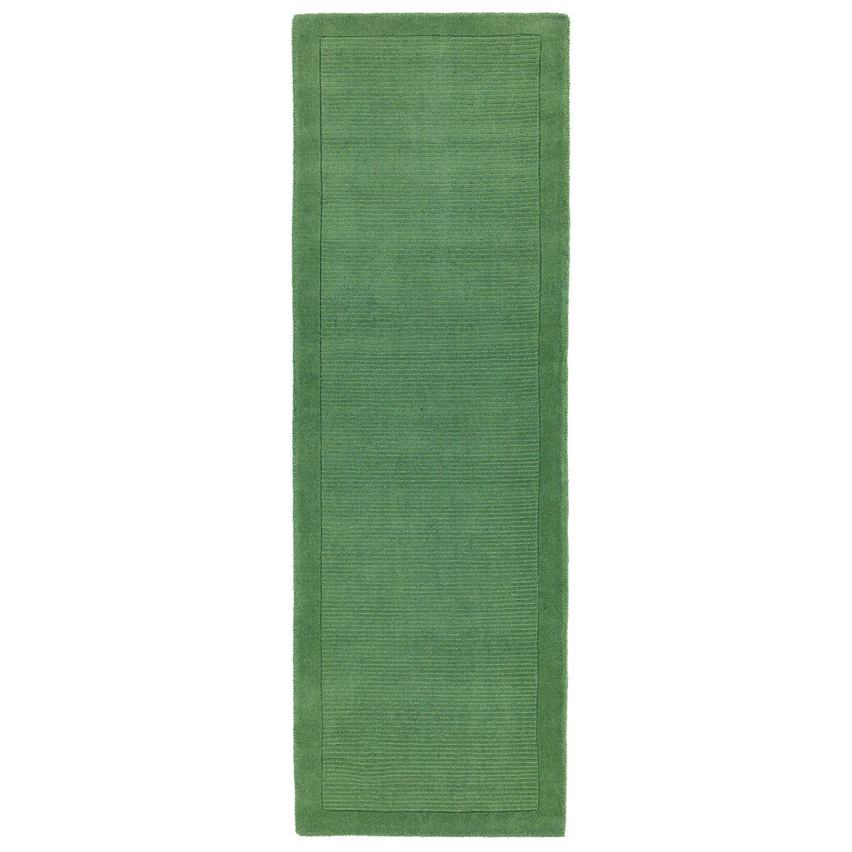 Asiatic York Forest Green runner rug styled in a living room