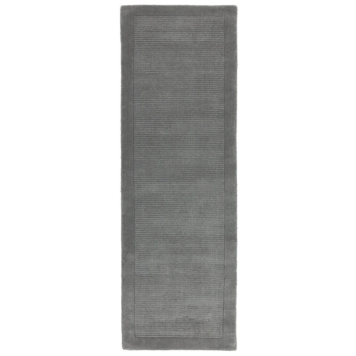 Asiatic York Grey runner rug styled in a living room