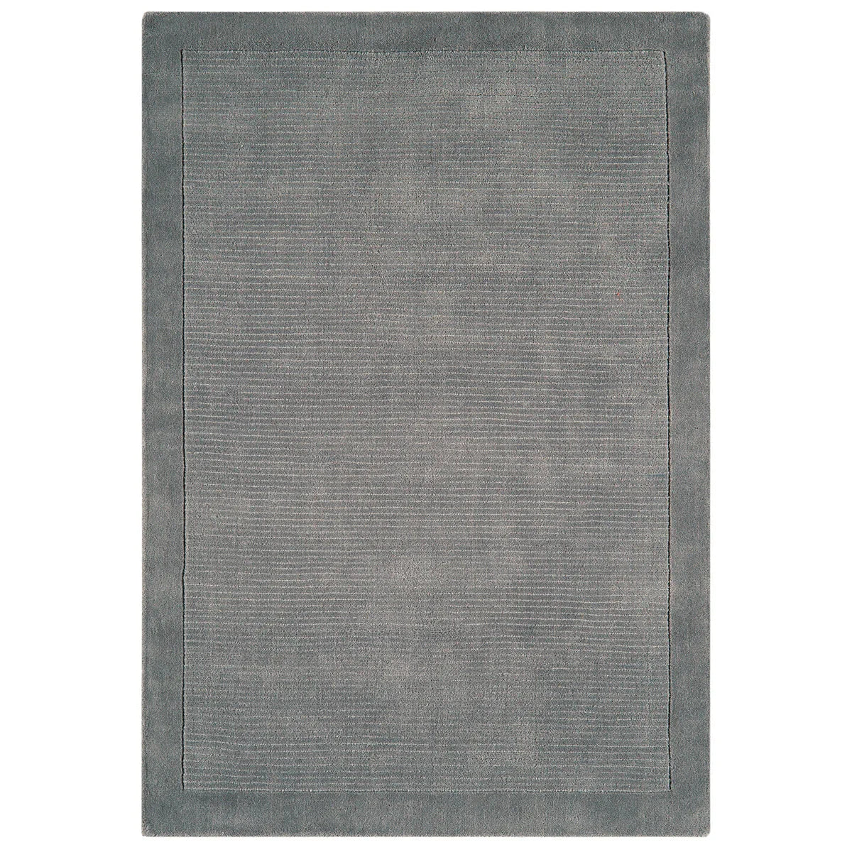 Gray rug with a subtle pattern on a white background