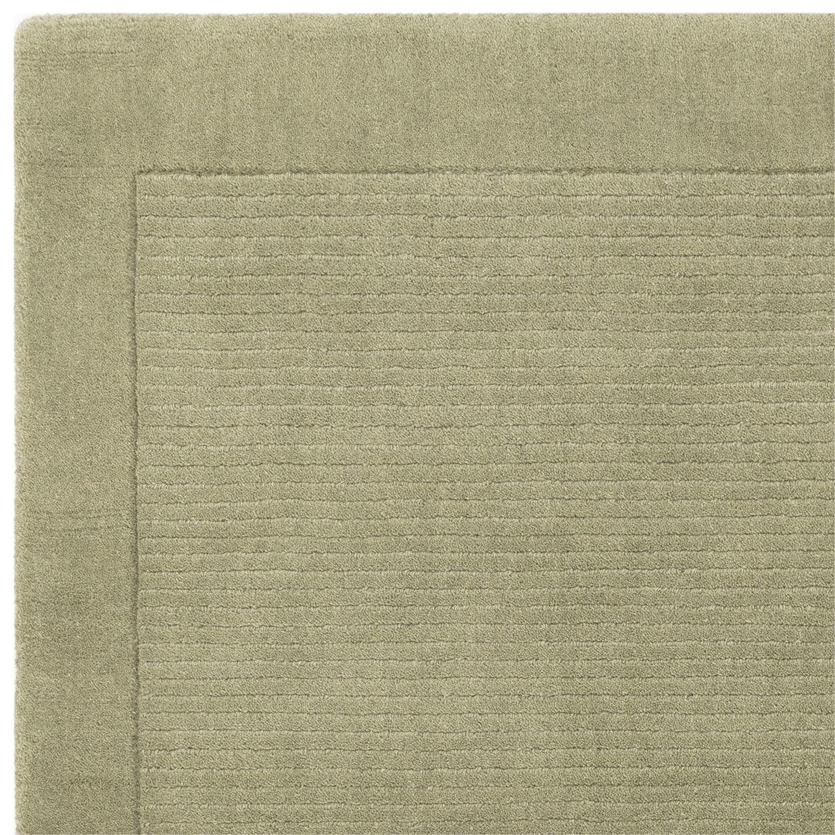 Asiatic York Sage Runner rug featuring ribbed border in sage green on soft sage background, hand-tufted wool