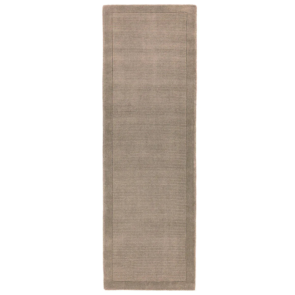 Asiatic York Taupe Designer Rug featuring subtle ribbed texture in taupe tones on taupe background, hand-tufted wool