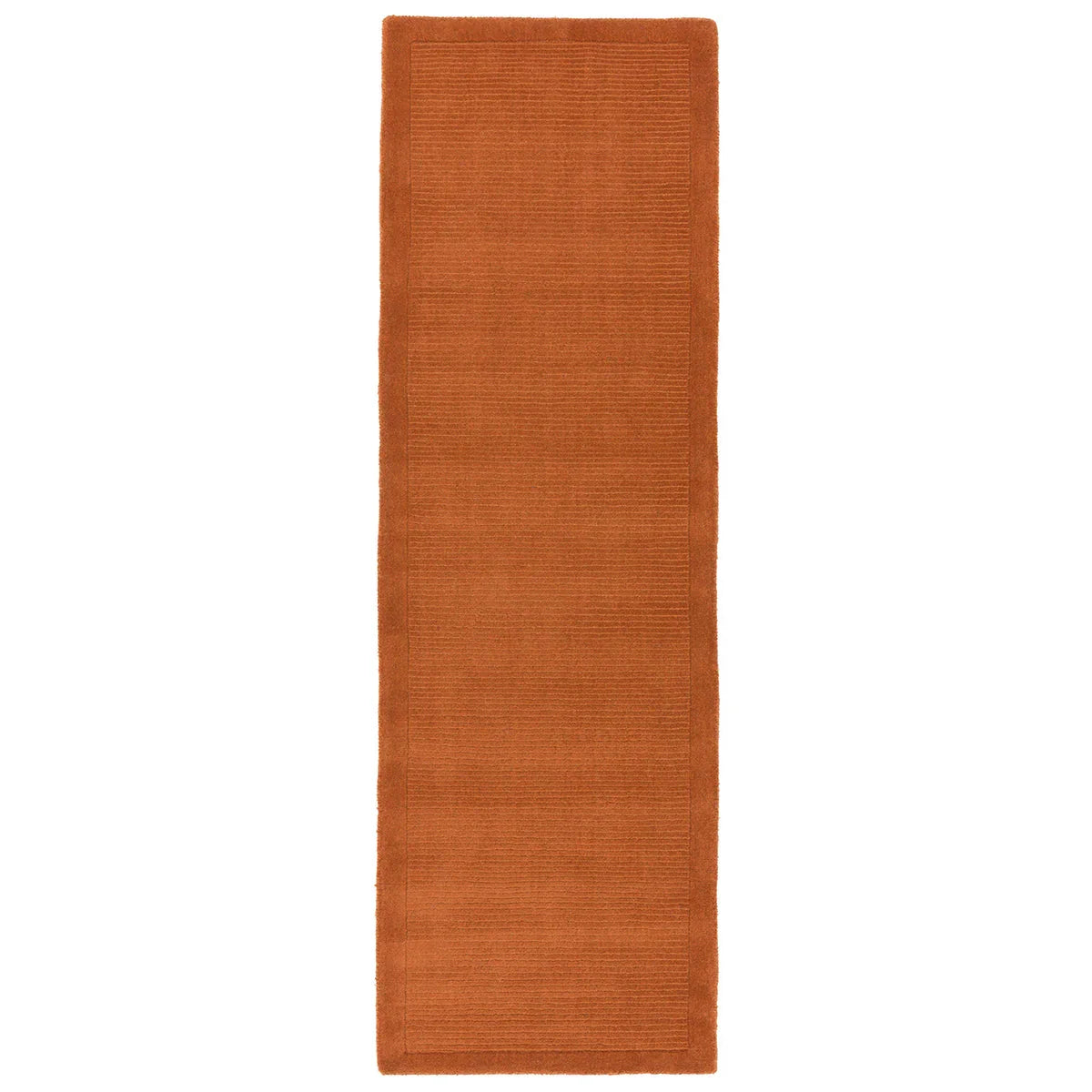 Asiatic York Terracotta Designer Rug featuring subtle ribbed pattern in terracotta on terracotta background, hand-tufted wool