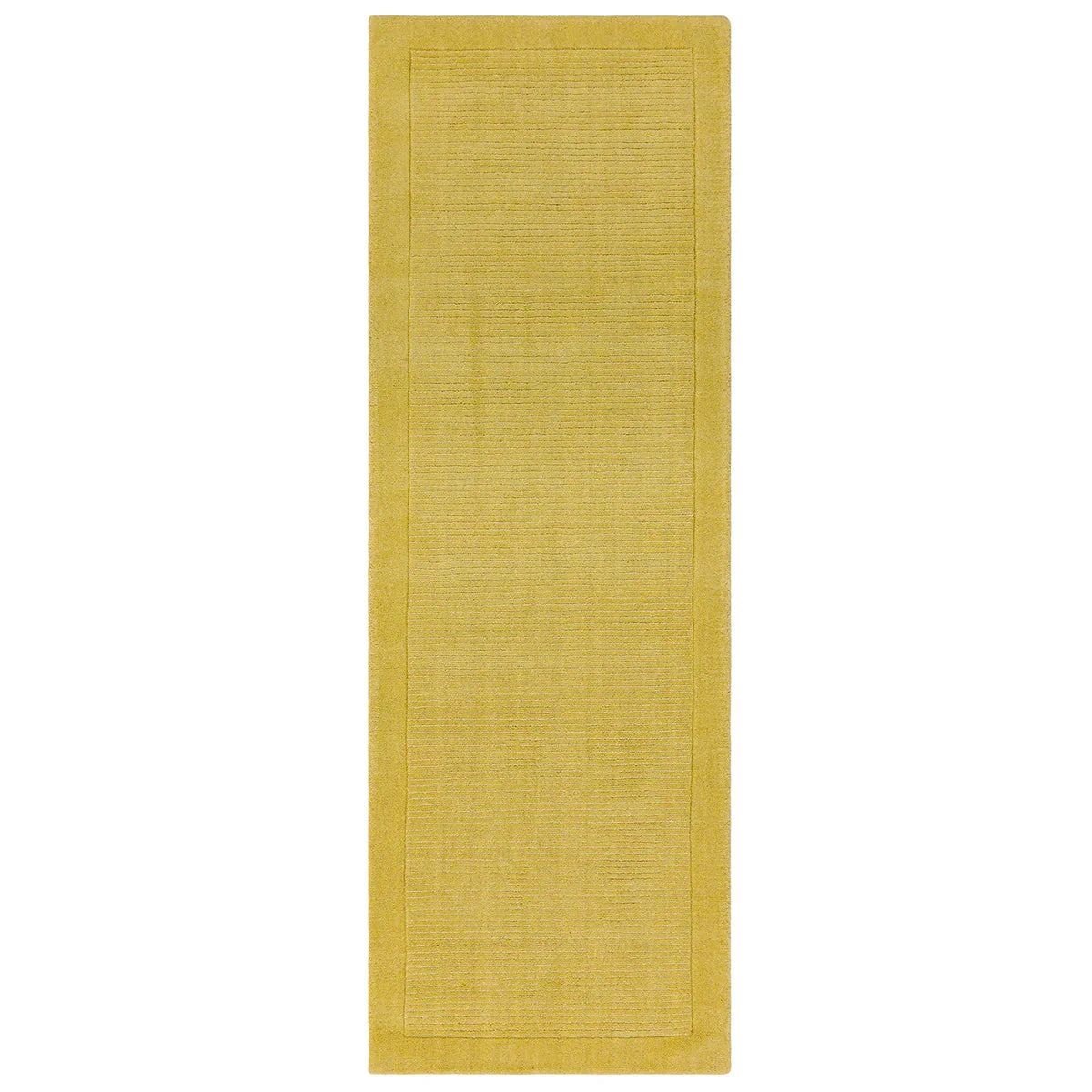 Asiatic York Yellow Designer Rug featuring solid design in mustard yellow on cream background, hand-tufted wool