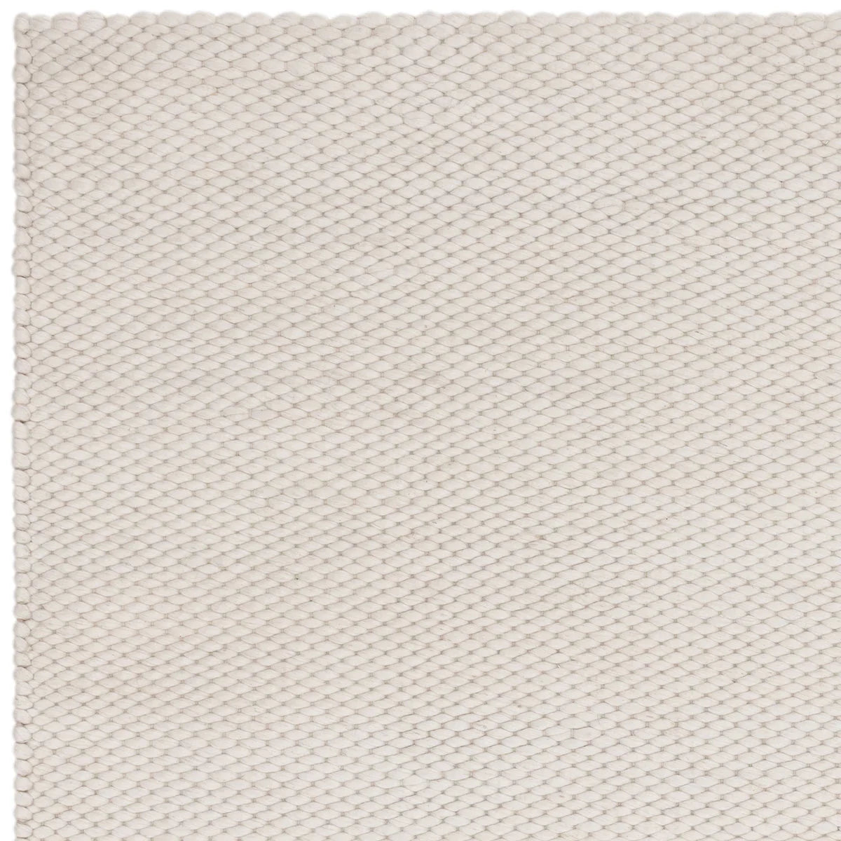 Asiatic Zander Ivory Designer Rug featuring diamond-textured weave in ivory and cream on ivory background, hand-woven wool