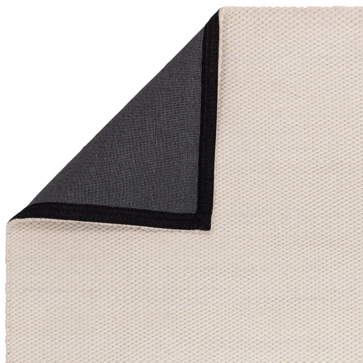 Asiatic Zander Ivory Designer Rug featuring textured woven grid pattern in ivory with dark navy border, hand-tufted wool