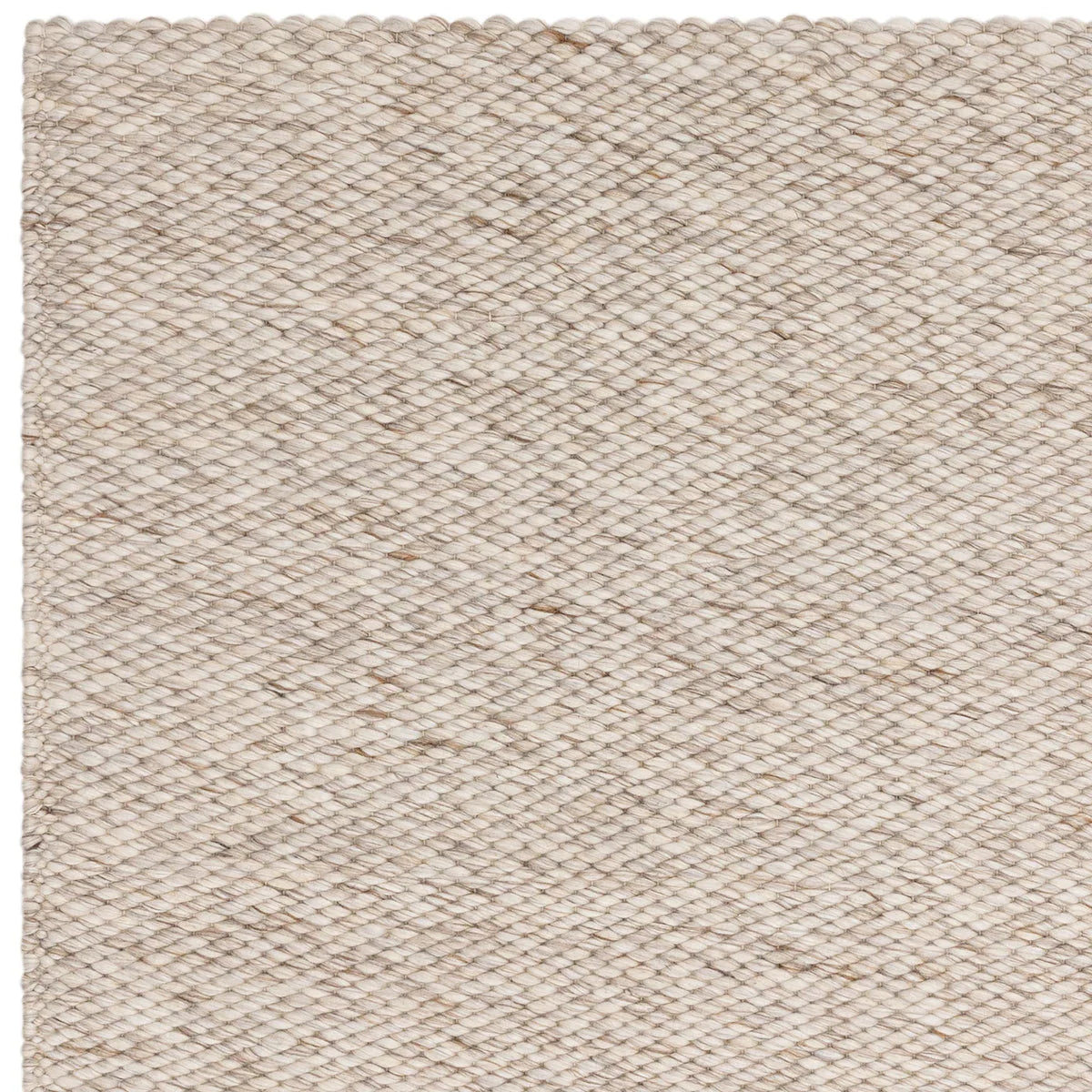 Asiatic Zander Oyster Rug featuring woven textured pattern in oyster beige and taupe on cream background, hand-tufted wool