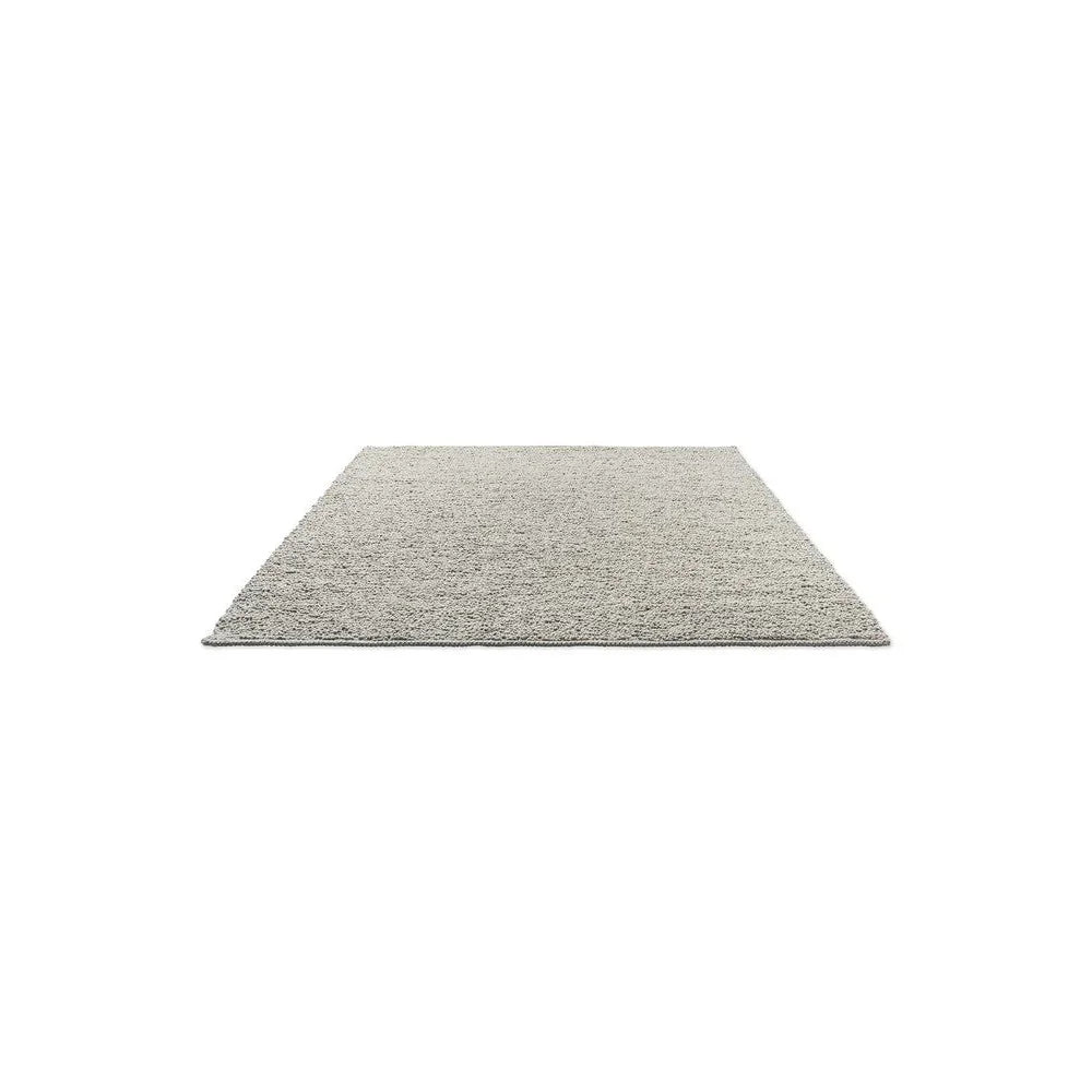 Brink & Campman Bond Ash Designer Rug featuring shaggy pile in ash, cream and taupe on ivory background, hand-tufted wool