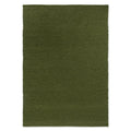 Brink & Campman Bond Moss Designer Rug featuring solid moss green shag texture on white background, hand-tufted wool