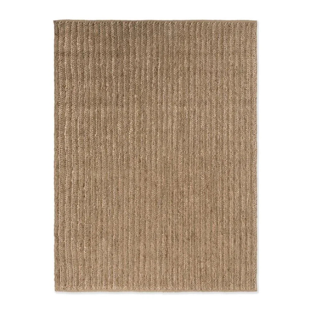 Brink & Campman Craft Plait Natural Designer Rug featuring braided plait pattern in beige, taupe and cream on natural background, hand-woven wool