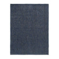 Brink & Campman Craft Plait Denim Designer Rug featuring ribbed plait pattern in denim blue on white background, hand-tufted wool